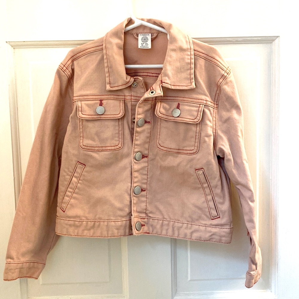 Pink kids denim jacket